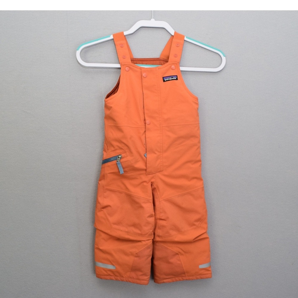 Patagonia Snow Pile Bibs 2T Orange Winter Overalls Kids Ski Pants Boys Girls